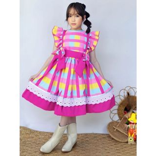 Vestido Infantil De Quadrilha Festa Junina Juvenil São João em Oferta na Shopee