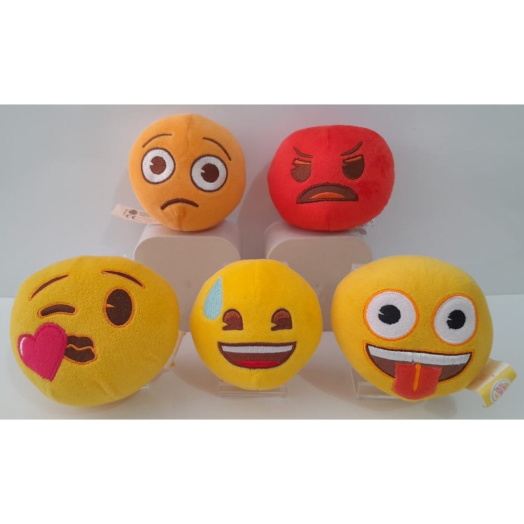 Bonecos em Pelúcia dos Personagens do Filme Emoji - Coleção Burger King - 2019