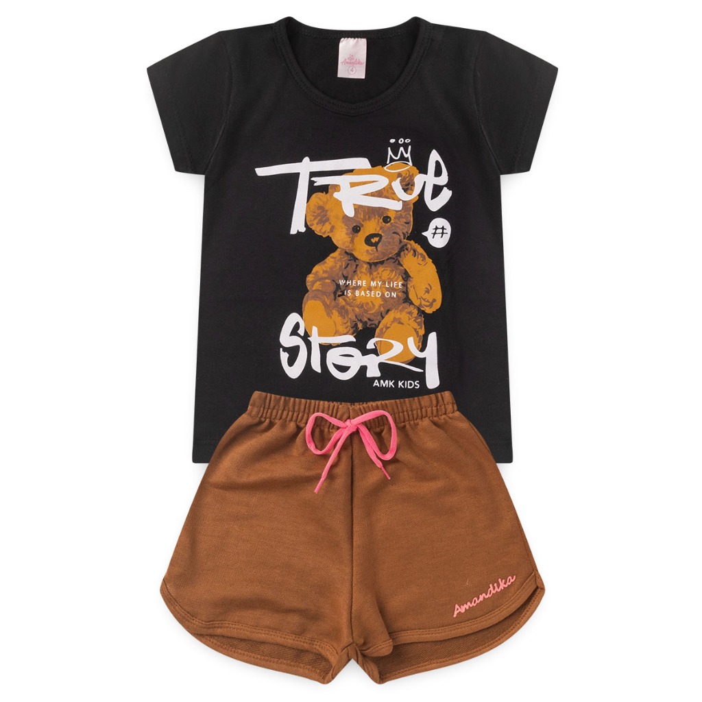 Conjunto Feminino Verão Algodão Blusinha Confortável Dia A Dia E Short Menina L13