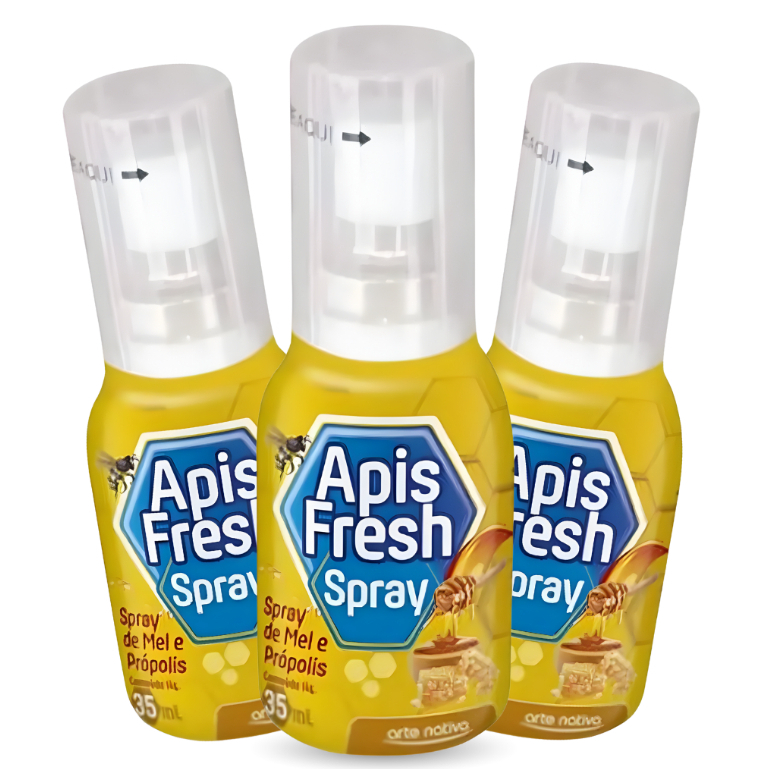03un Aromatizante Bucal Mel e Própolis Spray Apis 35ml Fresh Arte Nativa