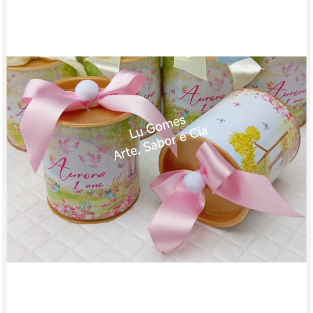 KIT  TUBOLATAS PERSONALIZADA JARDIM DAS BORBOLETAS 6x7 - Lembrancinhas Aniversários |Chá de bb | Maternidade  | Batiza