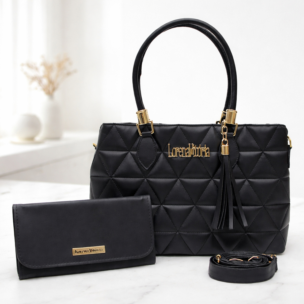 BOLSA FEMININA LATERAL TRANSVERSAL TOTE + CARTEIRA LORENA VITÓRIA
