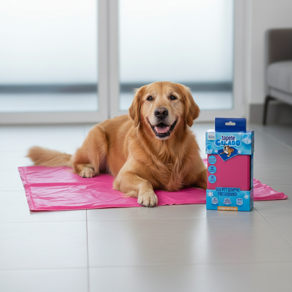 Tapete Gelado Refrescante para Cães Rosa The Pets Brasil Grande — imagem 2 de 2