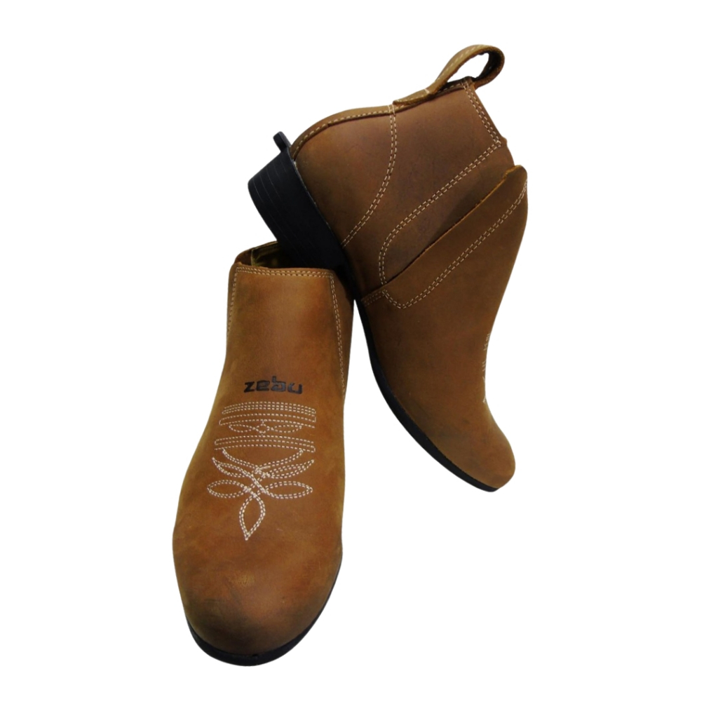 Botina Feminina Sela Zebu 61065 - bota cano curto couro bovino confortável