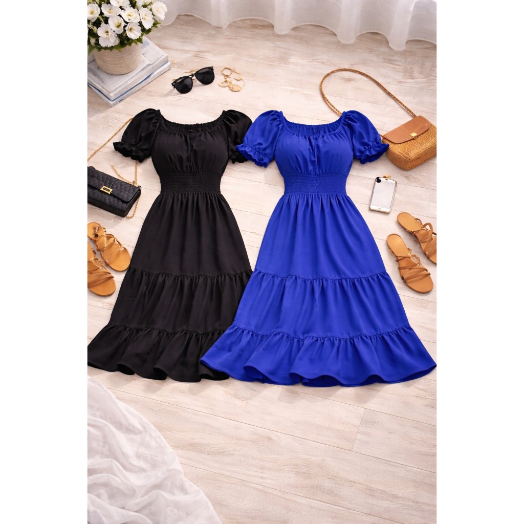 Vestido Feminino Midi Liso Para Gestantes e Gravidas Chá De BeBê e Saída Maternidade Confortavél Soltinho Plus Size em Oferta na Shopee