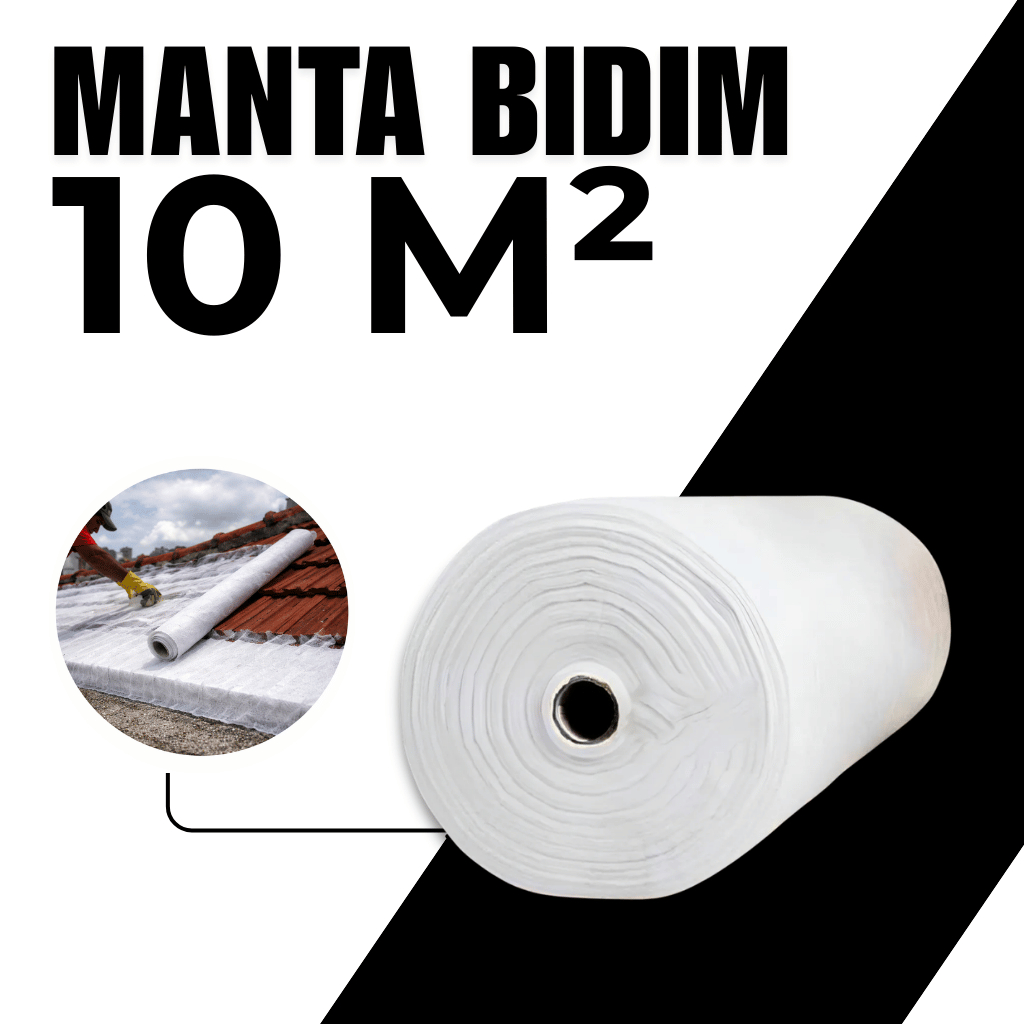 Manta Bidim VP50 10m² Suporte Técnico para Impermeabilização Lajes Calhas e Rufos Estrutural Externo