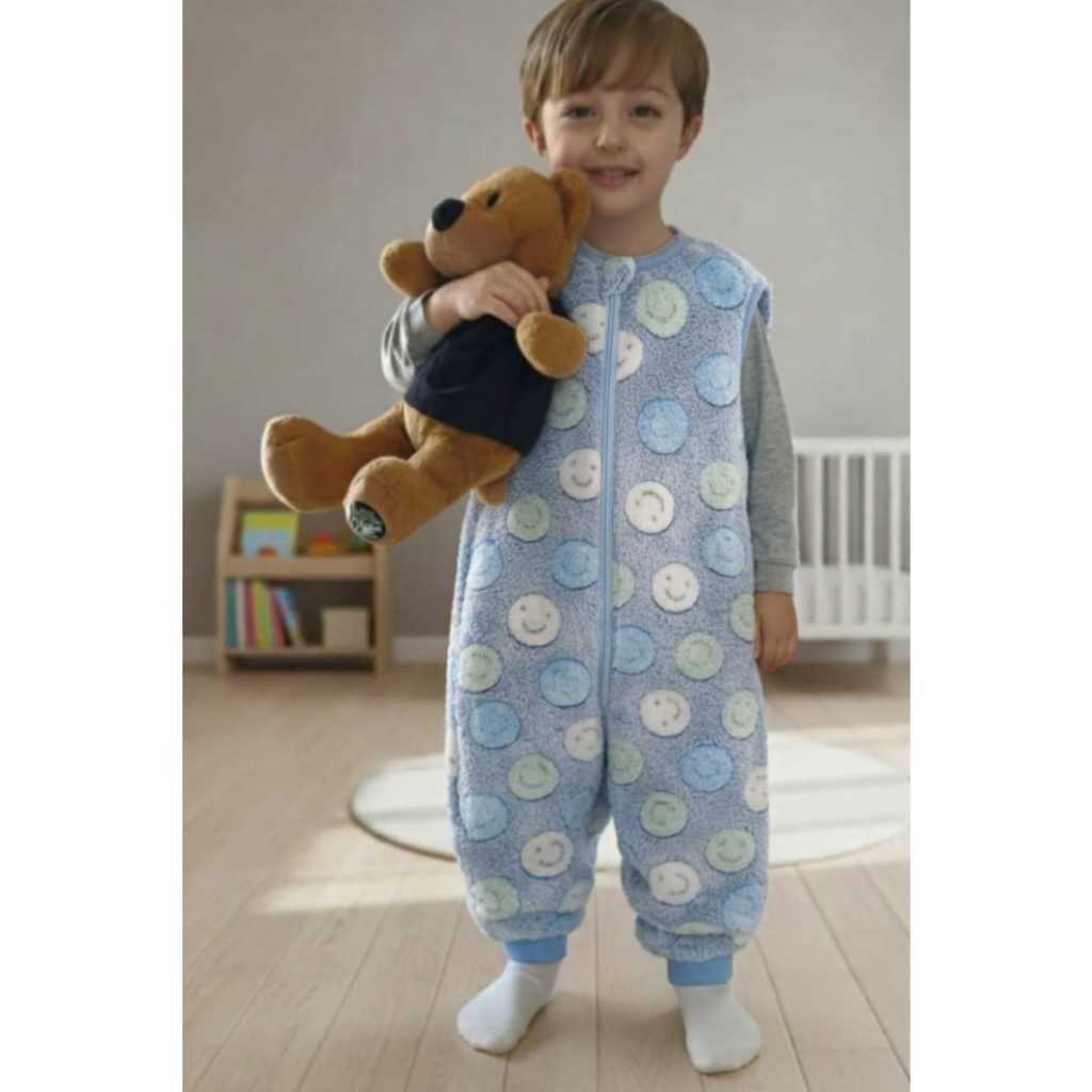 Macacão Saco de Dormir Pijama Bebê (Sem Pé)  e Infantil (Com Pé) inverno em Soft Fleece Quentinho Menino e Menina em Oferta na Shopee