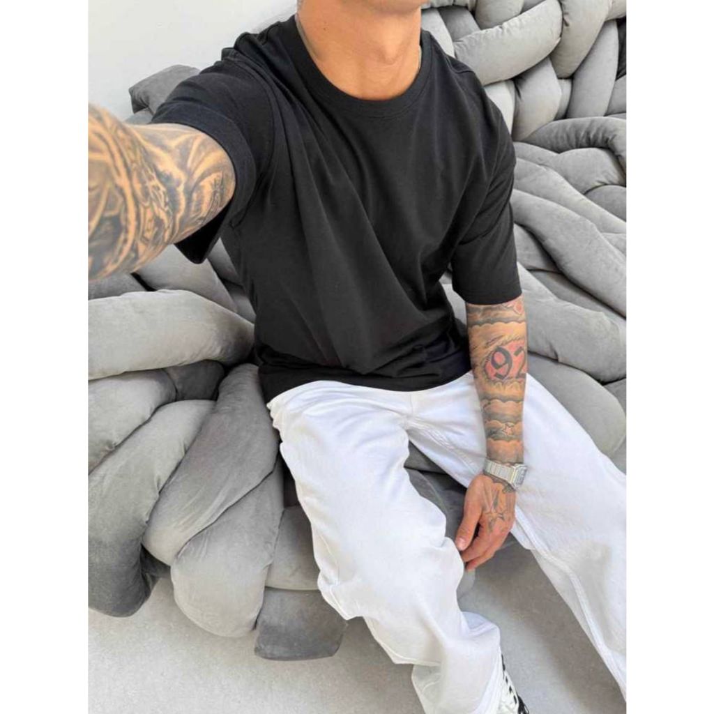 Camiseta Oversized Basic Preta Aftersoul Unissex Plus Size P ao G5 100% Algodão