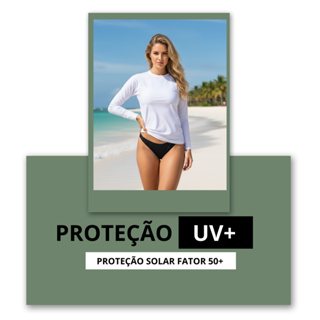 Camisa Feminina Proteção Solar Uv+50 Camiseta Segunda Pele Térmica Longa Moda Praia Blusa em Oferta na Shopee