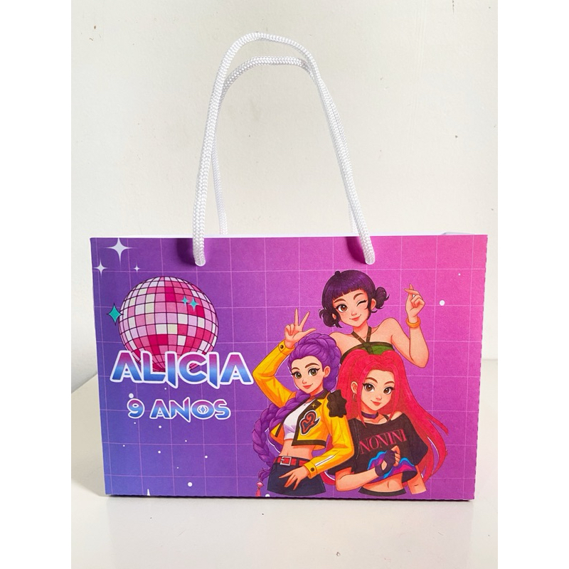 Sacolinhas GUERREIRAS DO K-POP personalizada - Sacolinhas lembrancinhas aniversario GUERREIRAS DO K-POP - PEGUE E MONTE