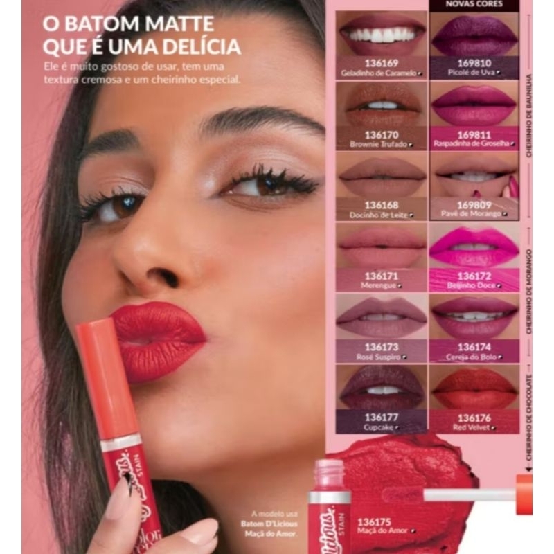 Batom Líquido Matte Creamy D'licious Pave de Morango 4ml
