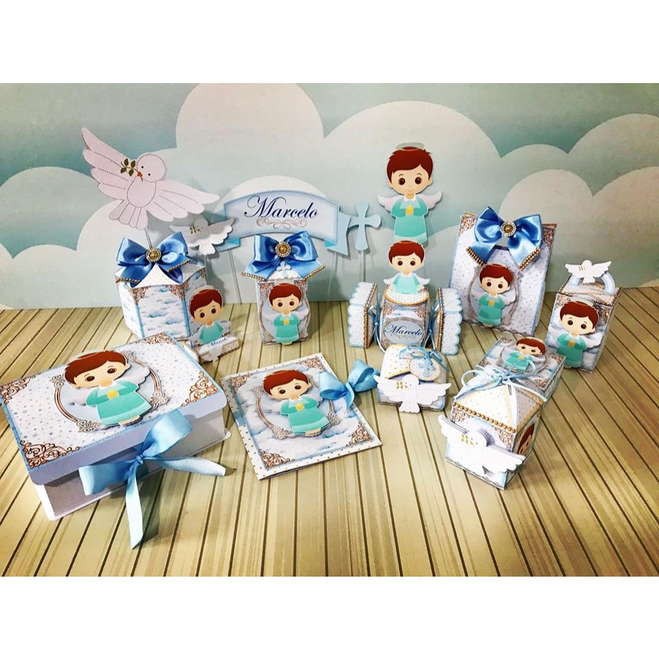PEGUE E MONTE LEMBRANCINHAS - KIT FESTA CAIXINHAS PERSONALIZADAS - BATIZADO