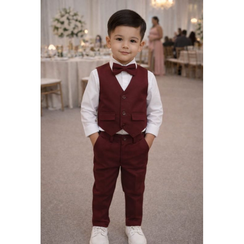 conjunto pagem  colete  bordô marsala menino noivinho casamento festa evento formatura apresentação festividade