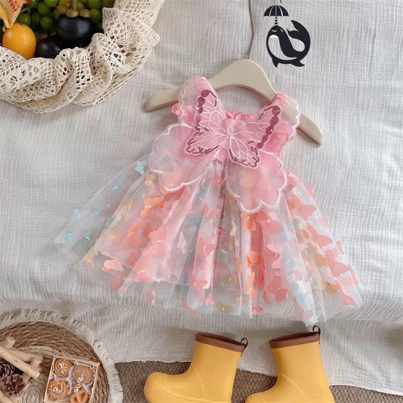 Vestido De Princesa Asa De Anjo Para Meninas Festa De Lantejoulas Brilhantes Fantasia De Fada Verão em Oferta na Shopee