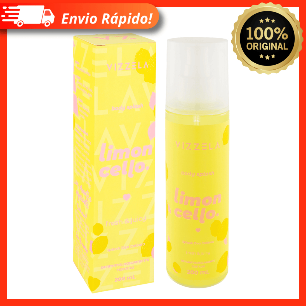 Body Splash Limoncello Vizzela 200ml - Notas Cítricas de Limão