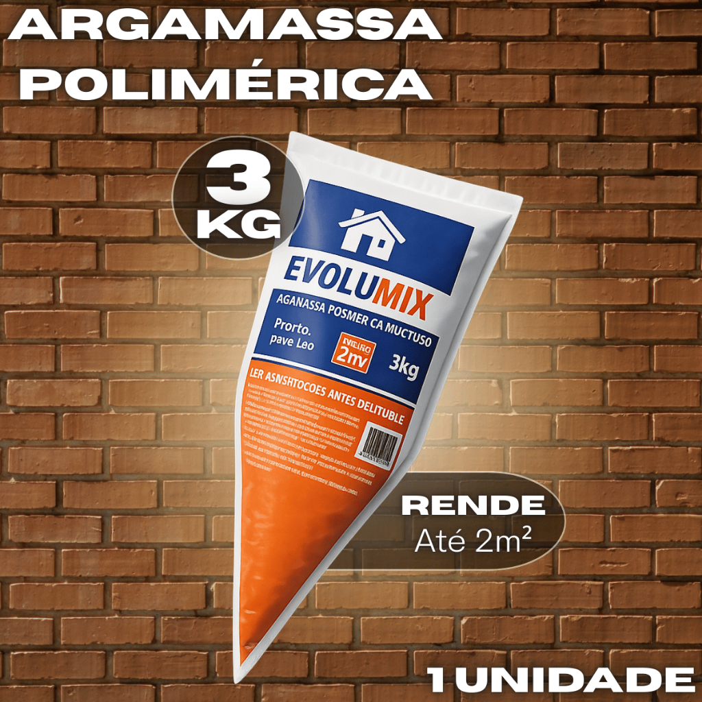 Argamassa Polimérica 3kg - Pronta para Uso Assentamento Pedras Revestimentos Obra Limpa Rápida