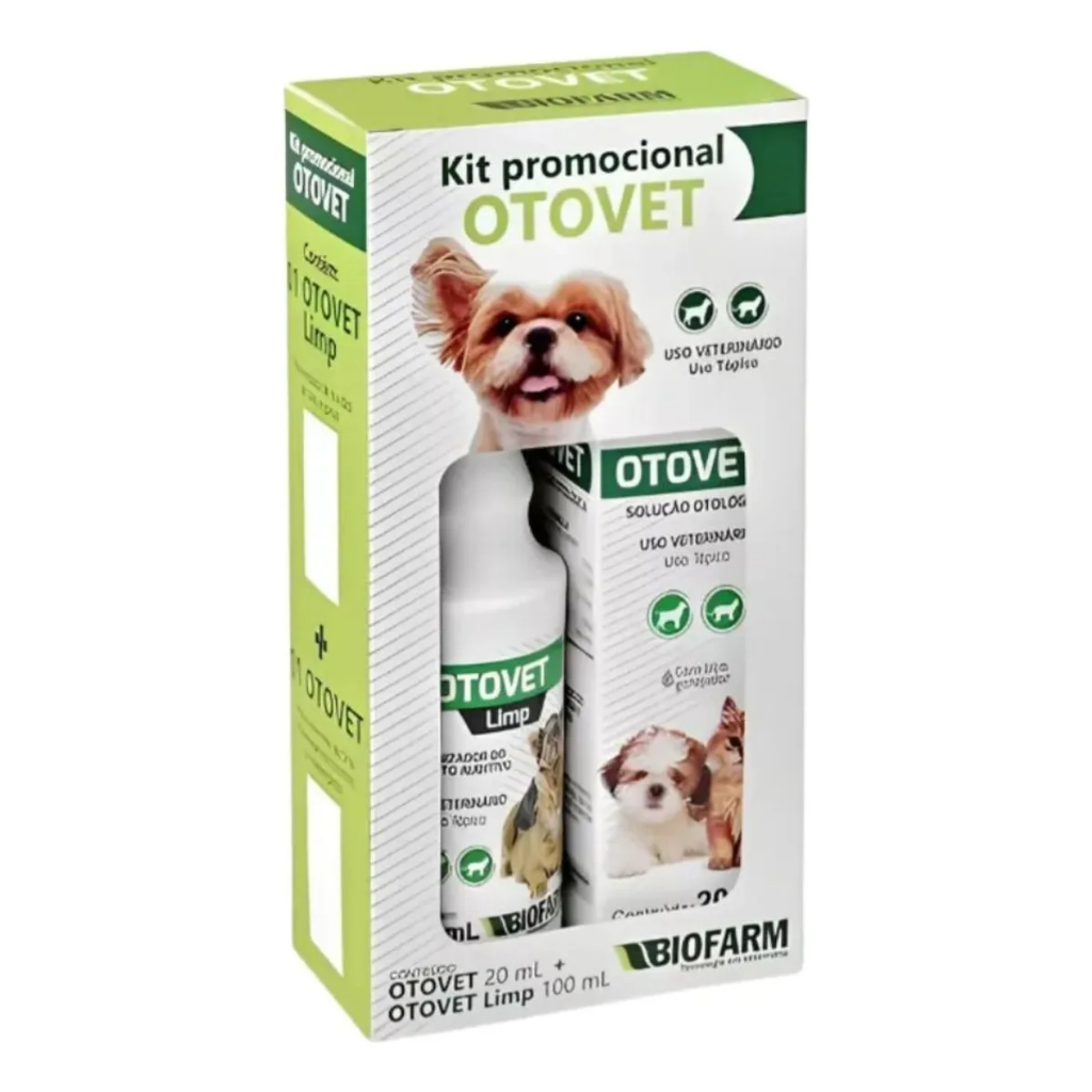 Kit Otológico Otovet Biofarm Limpeza e Tratamento De Otite em Oferta na Shopee