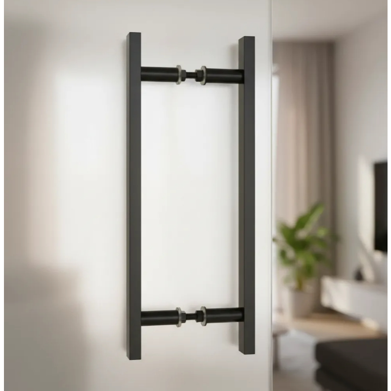 Puxador Plano Para Portas De Vidro ou Madeira Preto Fosco em Oferta na Shopee