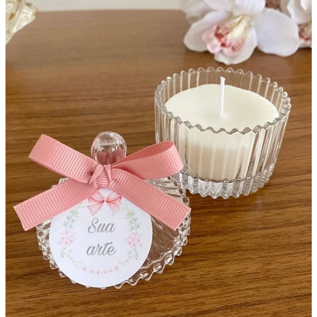 Vela aromática personalizada para lembrancinha aniversário, casamento
