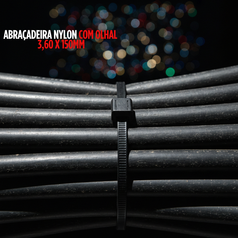 Abraçadeiras Nylon Enforca Gato Preta 3,6x150mm Com Olhal Plásticas Presilhas Cintas Resistente em Oferta na Shopee