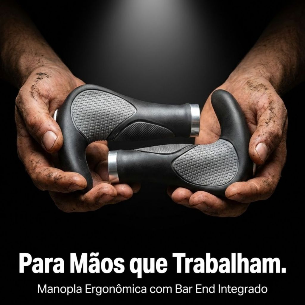 Manopla Ergonômica Bike Mtb Bar End Chifre Integrado Trava Alumínio Conforto Anatômica Punho