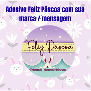 Adesivo Etiqueta Personalizada Feliz Páscoa - Com MARCA OU MENSAGEM 3x3 - 5x5 em Oferta na Shopee