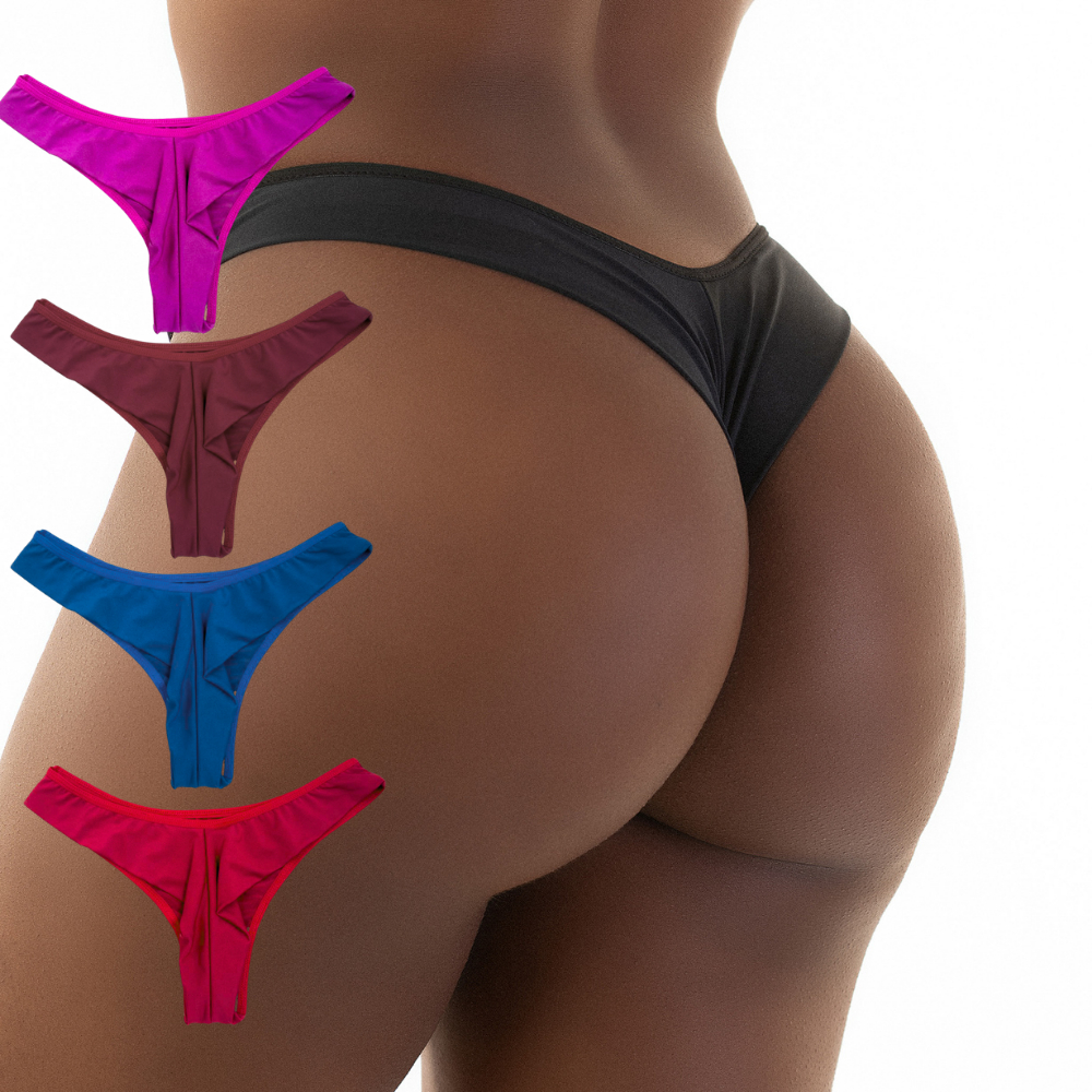 Kit 10 Calcinhas Fio Dental Duplo Empina Bumbum Conforto Sensual Levanta Bumbum