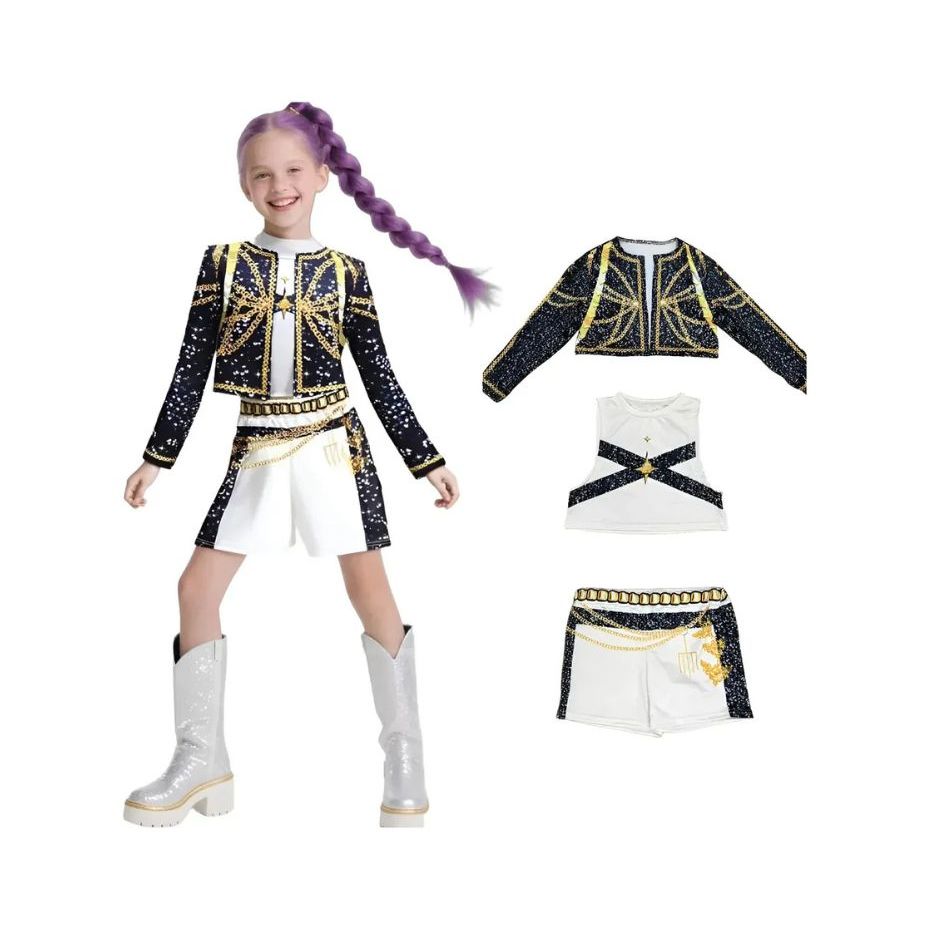 Fantasia Guerreira Kpop Palco Festa Infantil Luxo Dança Show