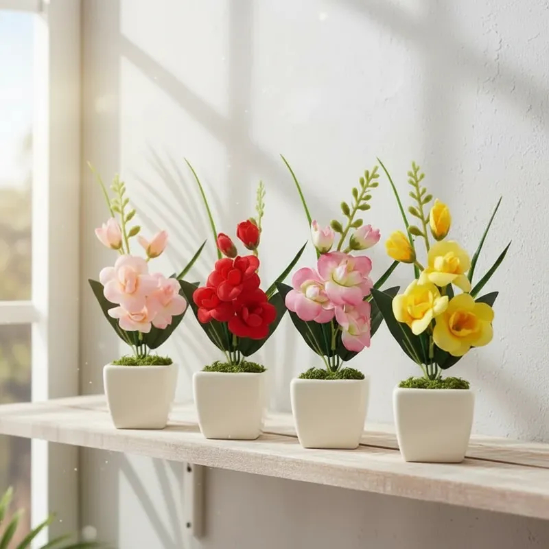 Arranjo De Flores Orquídeas Artificiais Kit 4 Decoração em Oferta na Shopee