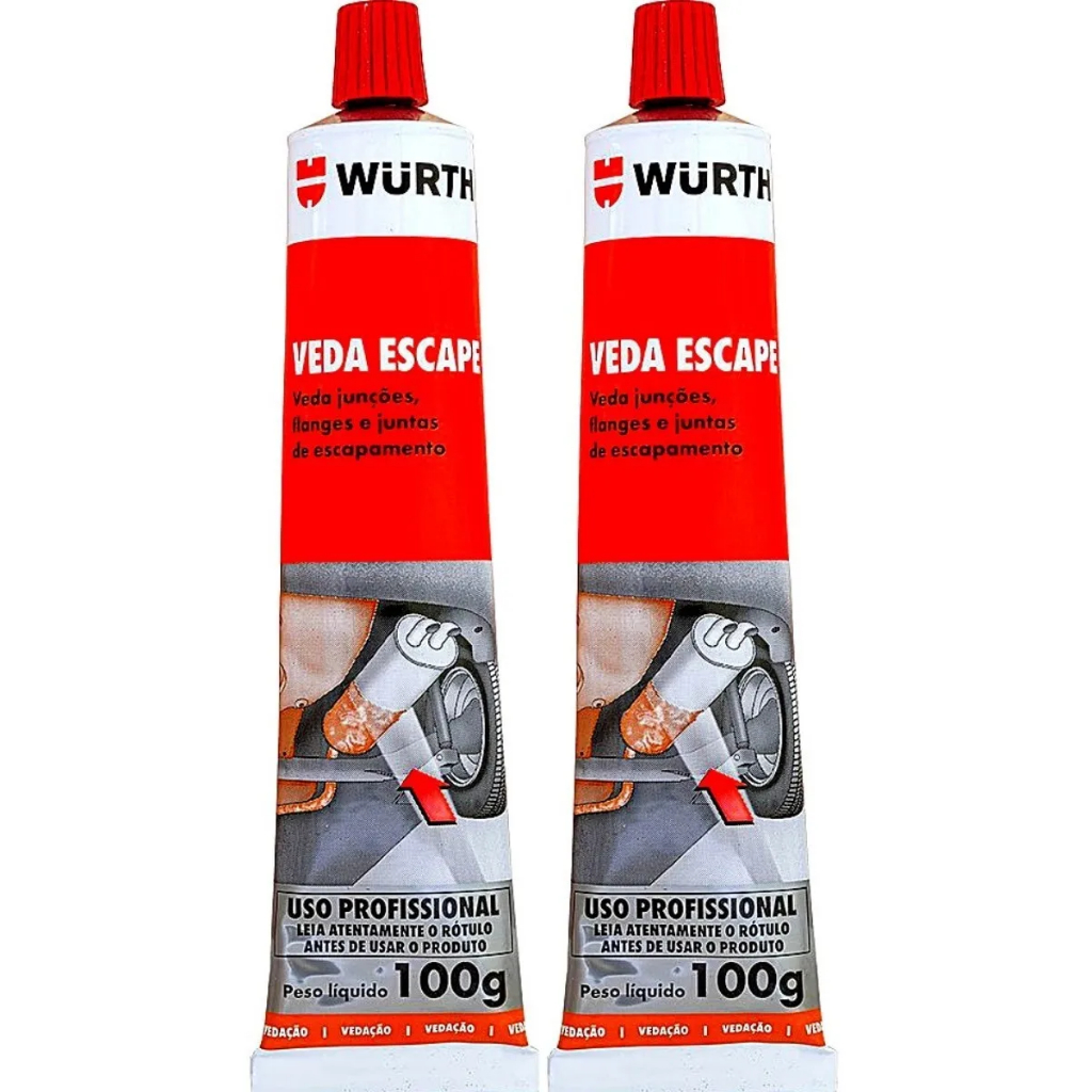 Wurth - 2x Veda Escape 100g (Vedar Escapamento Furos Junçoes Flanges)