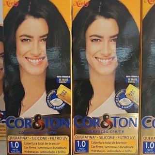 Cor e ton coloração creme Tons Pretos. em Oferta na Shopee