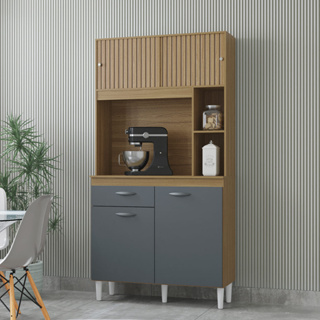 Armário Paneleiro de Cozinha Completo Com Portas E Gaveta Organizador Casa Multiuso Duda 172x90x35cm em Oferta na Shopee