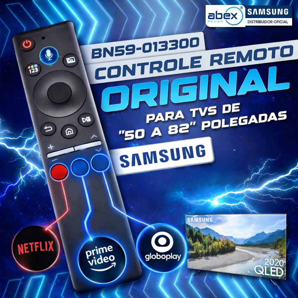 Controle Smart Tv Uhd 4k Samsung 50 A 82 Polegadas TU8000 QN50 QN55 QN65 QN82 BN59-01330D Original