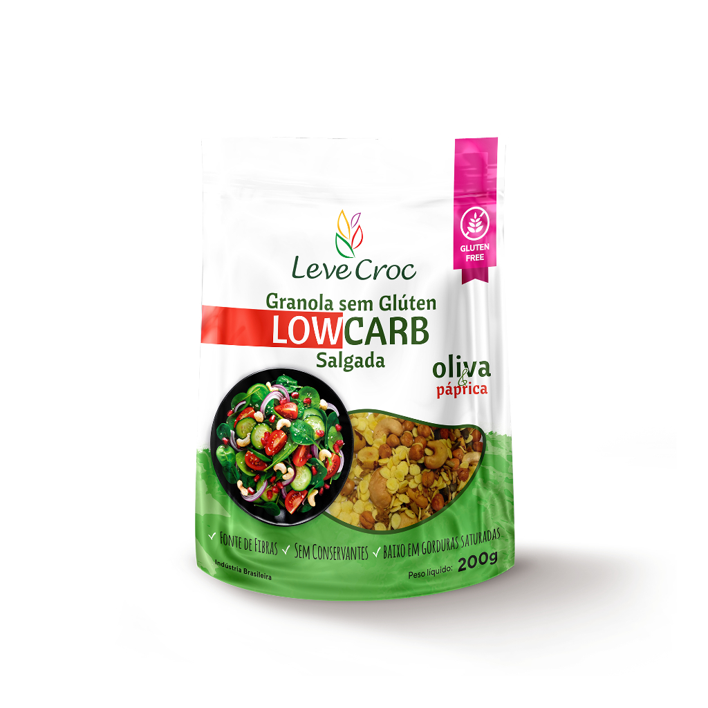 Granola Low Carb Salgada Oliva E Páprica 200g - Leve Croc