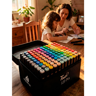 Kit Conjunto De Canetas  120 Cores Ponta Dupla em Oferta na Shopee