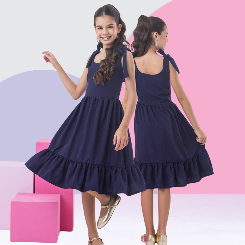 Vestido Juvenil Menina Casual Festa de 12 a 16 anos