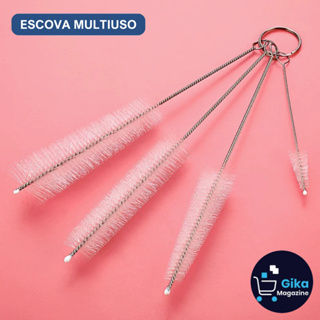 Kit 4 Pecas de Escova multiuso para Limpeza de Canudos Garrafa Térmica Reutilizavel em Oferta na Shopee