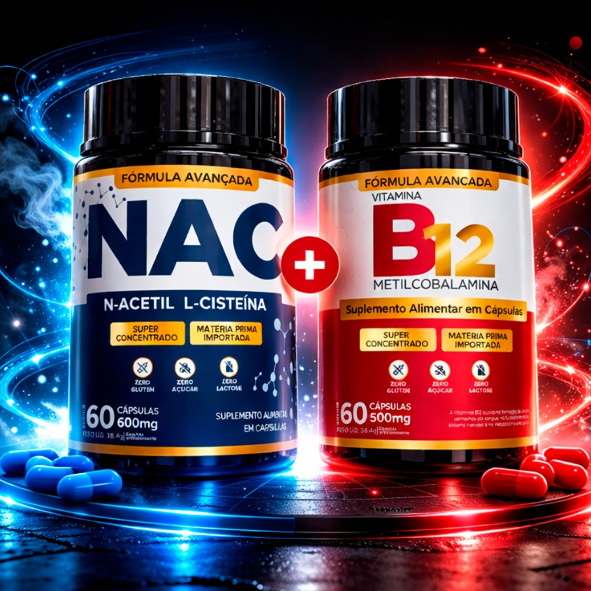 NAC N-ACETILCISTEÍNA + VITAMINA B12 | MAIS DISPOSIÇÃO E EQUILÍBRIO DIÁRIO - ENVIO RAPIDO em Oferta na Shopee