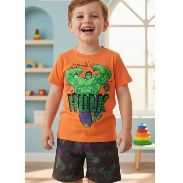 Conjunto Infantil Masculino Estampado – Camiseta + Shorts – Tamanhos 1 ao 8 - Vai Modelos Variados