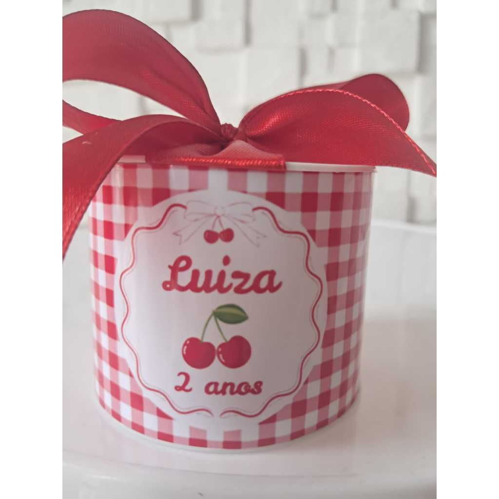 Kit Tubolata Personalizada 5x6 - Lembrancinha para Aniversário l Batizado l Chá de bebê - Cerejinha - Vários temas
