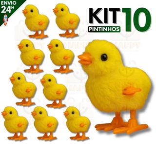 Kit 10 Pintinho Amarelinho de Pelúcia com Corda Brinquedo Educativo Infantil em Oferta na Shopee