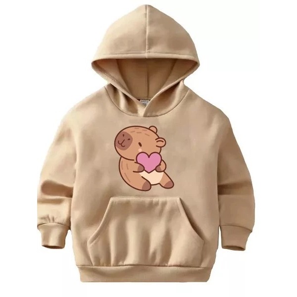 Moletom Infantil Feminino Agasalho Canguru Menina Blusa de Frio Crianças Infantil Vários Tamanhos e Cores Capivara Fofa