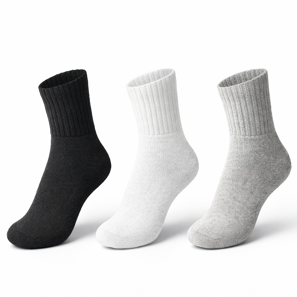 Kit até 12 Meias Atoalhadas Cano Médio Esportiva Algodão 100% Masculina Feminina Academia em Oferta na Shopee