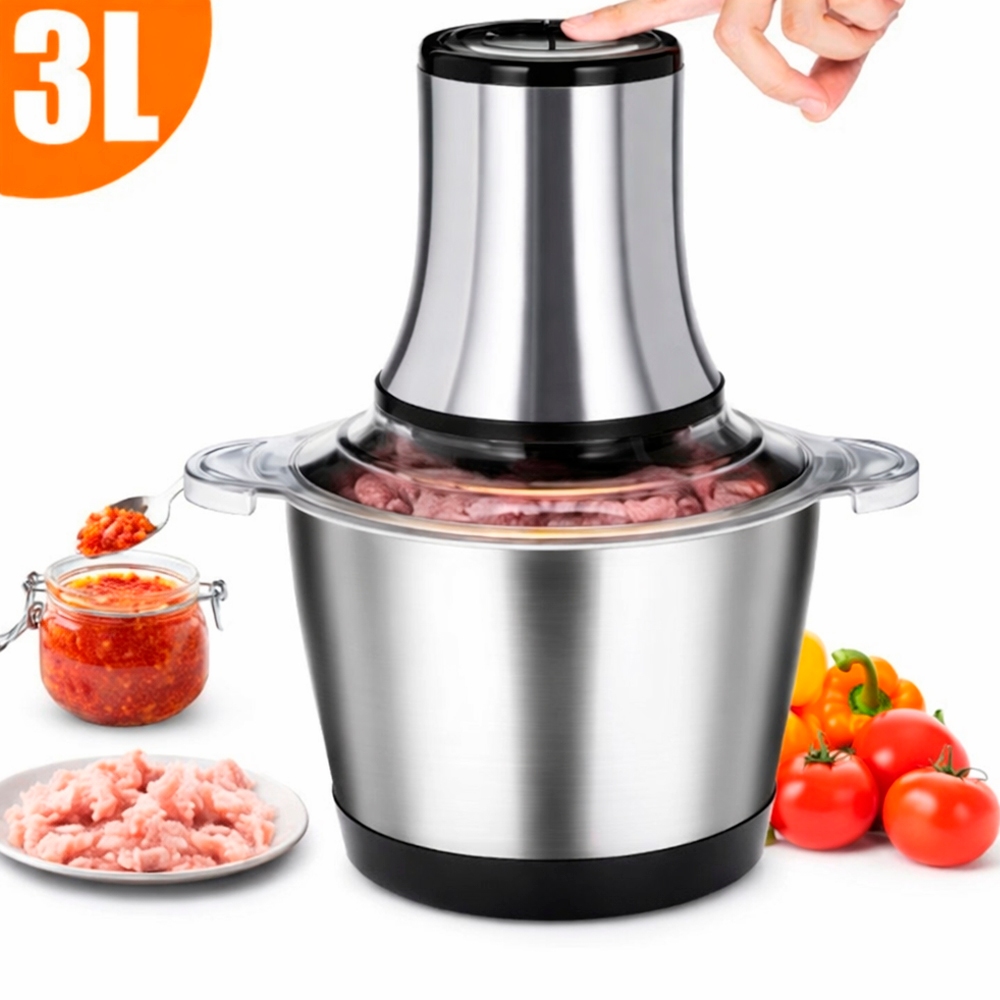 3L Picador De Alimentos Moedor De Carne Mixer Elétrica Processador Cozinha Casa Alho - 110v-220v