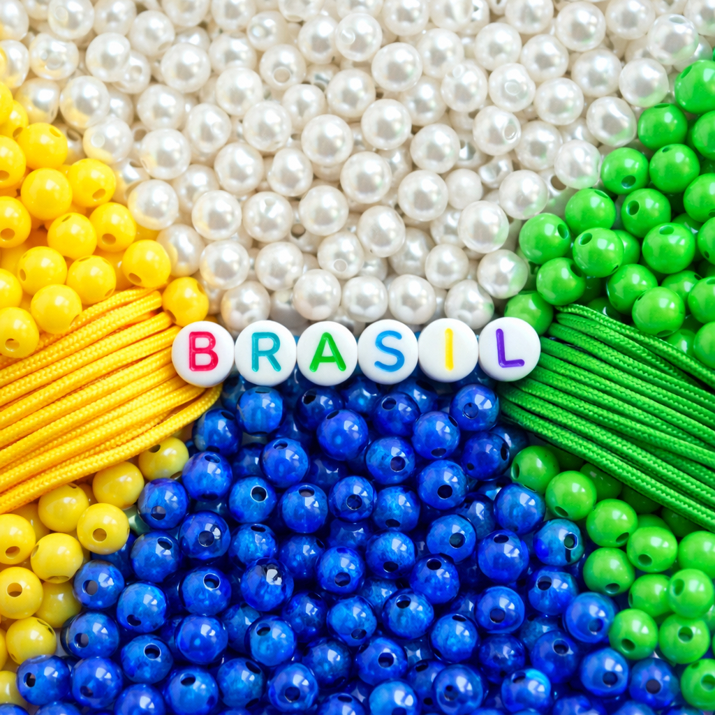 Kit Miçangas Brasil DIY Copa do Mundo Pulseiras Artesanato em Oferta na Shopee