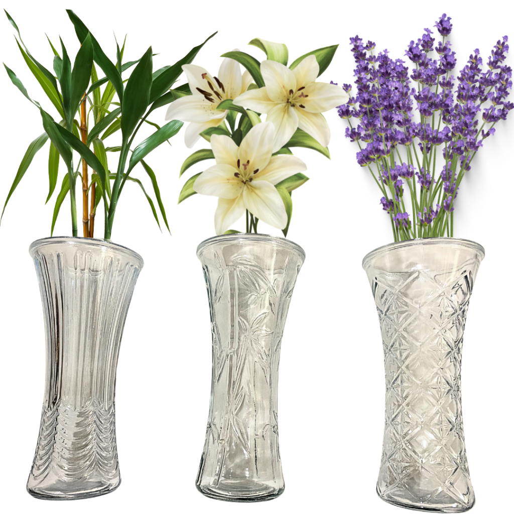 VASO SOLITARIO DE VIDRO GRANDE  11 X 25CM VARIAS ESTAMPAS