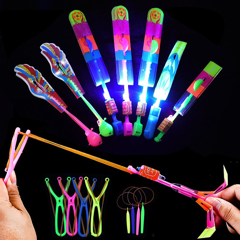 Kit 5/10 E 15 e 20 Avatar Voador De Led Com Estilingue Foguete Helicóptero Brinquedo