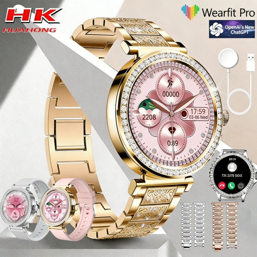 Relógio smartwatch feminino HK27 NFC Bluetooth Call Amoled Chat GPT IIha Dinamica GPS NFC Original Relógio inteligente