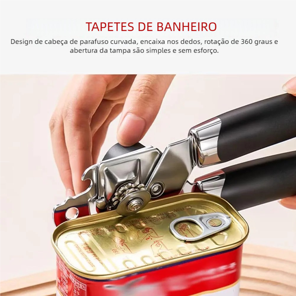 Abridor De Latas E Garrafas Profissional - Aço Inox para Casa