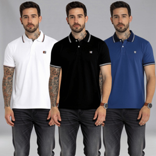 Camiseta Polo Masculina 100% Algodão Premium Casual Slim Confortável Não Encolhe em Oferta na Shopee